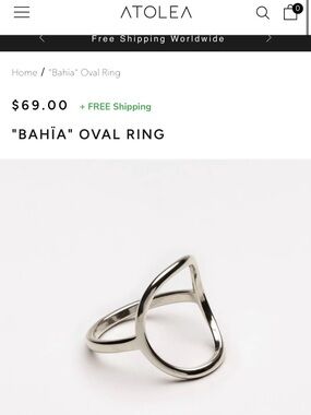 ATOLEA "Bahía" Open Oval Ring in Silver